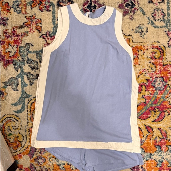 Fashion Nova Tops - Fashion Nova Blue and Cream Tunic Top